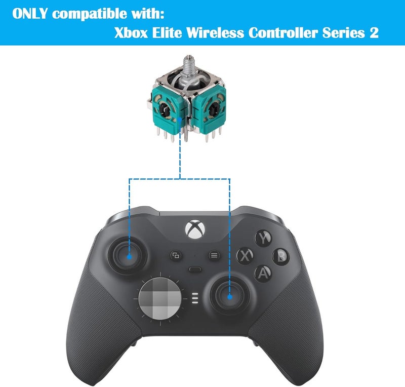 Veanic 4-Pack Analog Joystick Replacement for Xbox Elite Wireless Controller Series 2, Thumb Sticks Drift Fixing Parts with Repair Tools Kit, T6 T8 T10 Screwdriver - Image 2